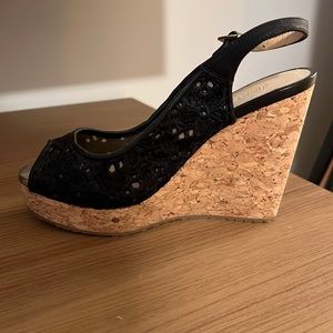 Jimmy choo size 37 black wedges